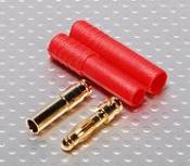 HXT 4mm Gold Connector w/ Protector pair